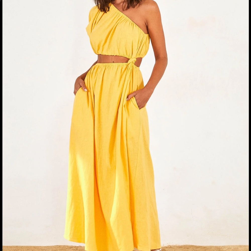 Farm Rio Yellow Open Waist Dress